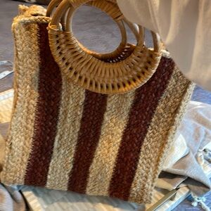Hartford raffia striped bag